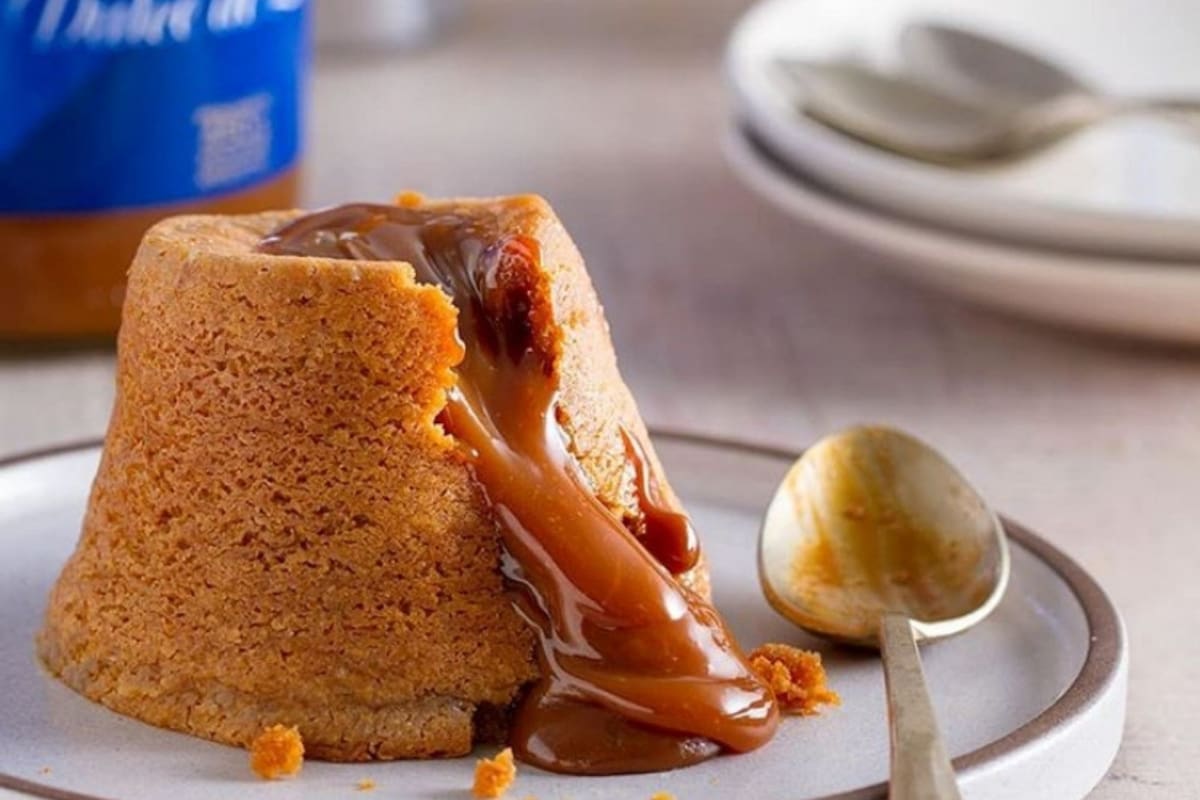 Volcán de dulce de leche.