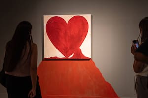 "Volcán o Leo con pérdida", óleo sobre tela de Delia Cancela
