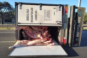 Volcaron dos camiones con carne en la Autopista Ricchieri y el Acceso Oeste