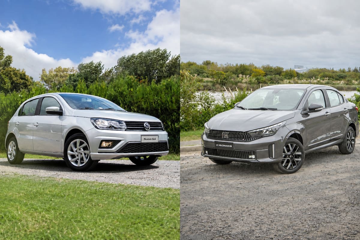 Volkswagen Gol (el auto usado más transferido) y el Fiat Cronos (el 0km más vendido)