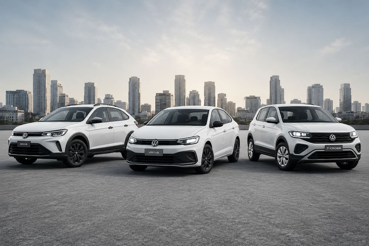 Volkswagen lanzó nuevas versiones base para sus modelos Virtus, Nivus y T-Cross (imagen generada con Inteligencia Artificial)