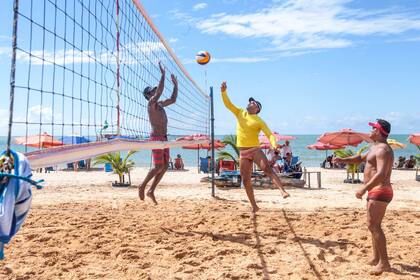 Volley en la playa Tambaú de João Pessoa.