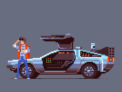 "Volver al futuro" en la versión pixel art de Gustavo Vilsener