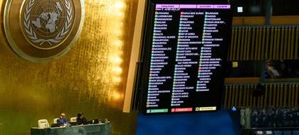 Votación de la resolución en la Asamblea de la ONU