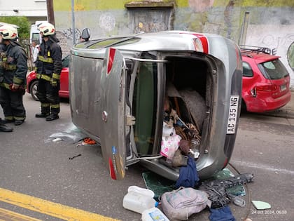 Vuelco en Barracas.