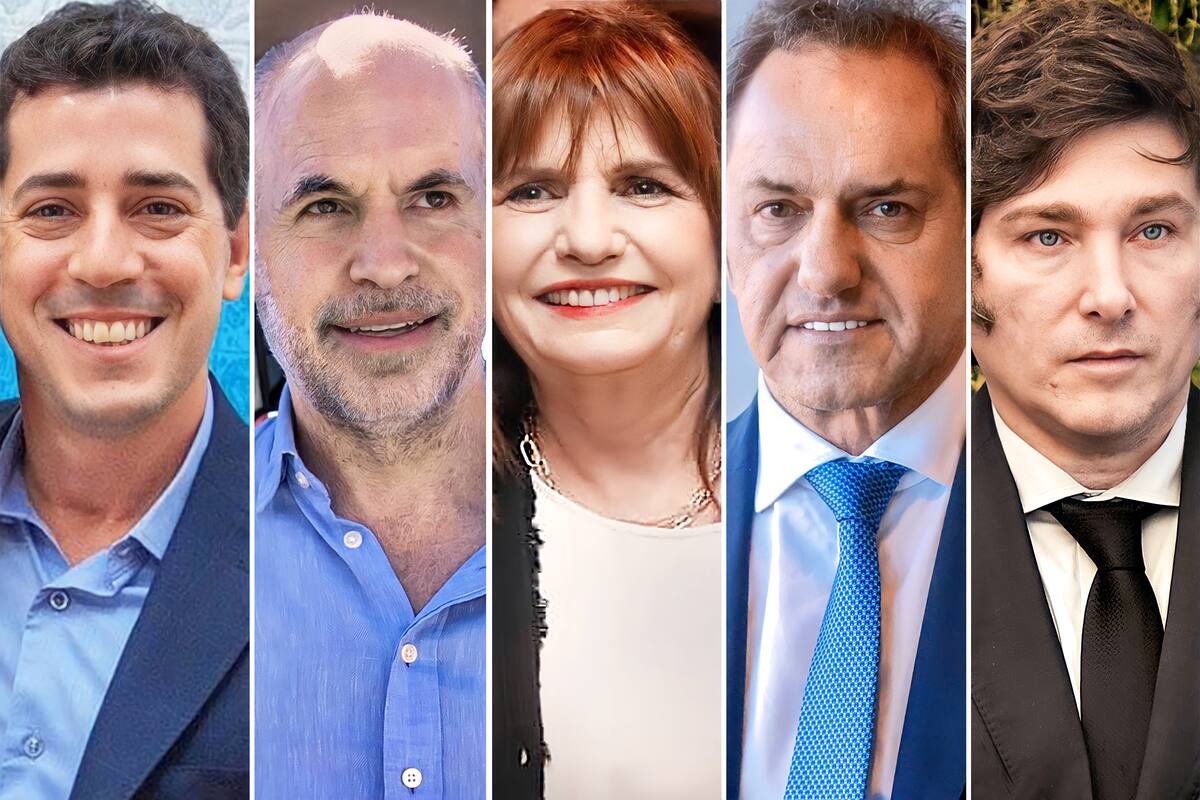 Wado de Pedro, Horacio Rodríguez Larreta, Patricia Bullrich, Daniel Scioli y Javier Milei