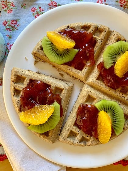 Waffles de almendra y sarraceno