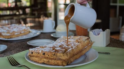 Waffles en L''Auberge, infaltable para una tarde de té con lluvia
