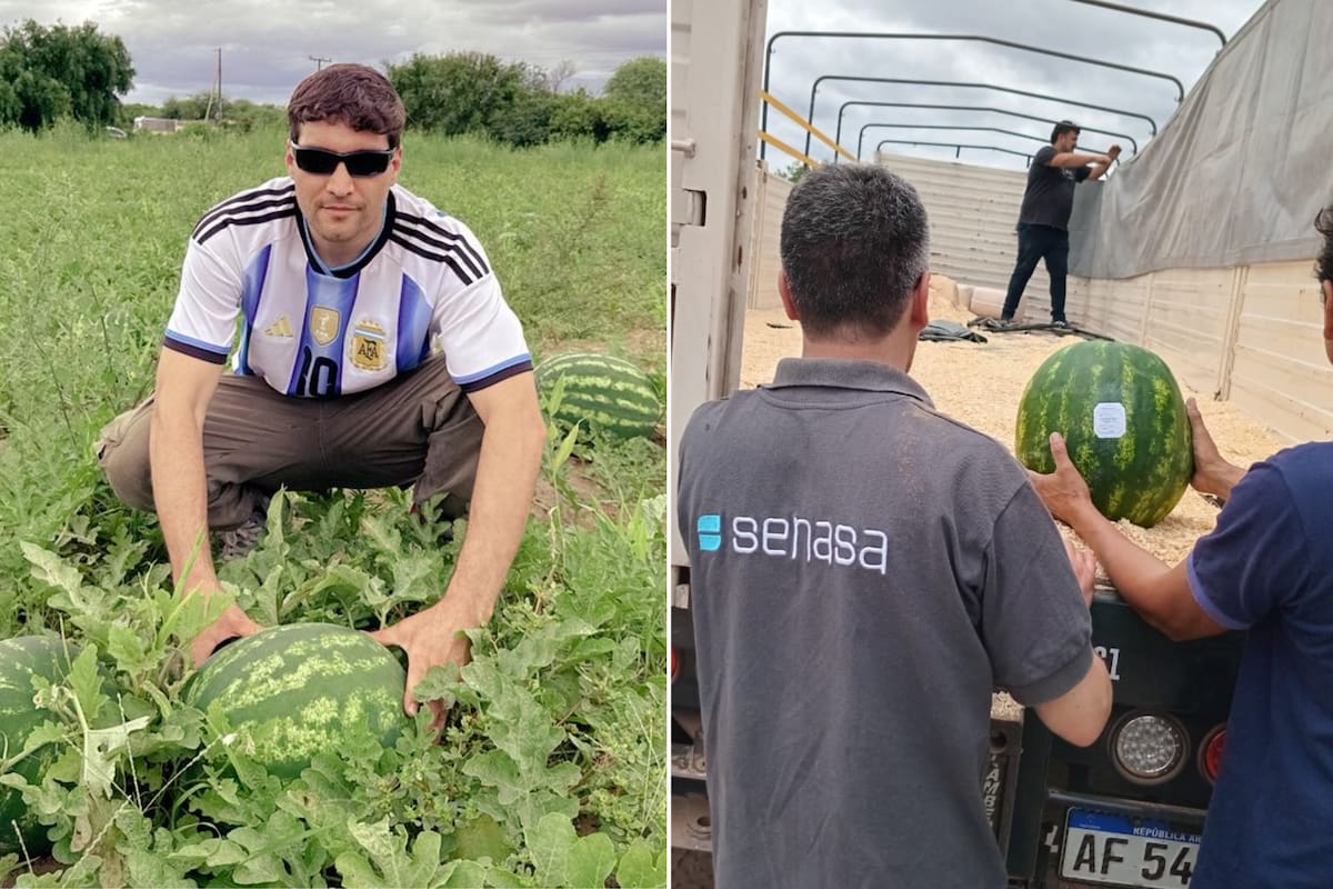 Walter Javier Detzel, conocido como El Messi de la sandía, quien nació y creció en Juan José Castelli