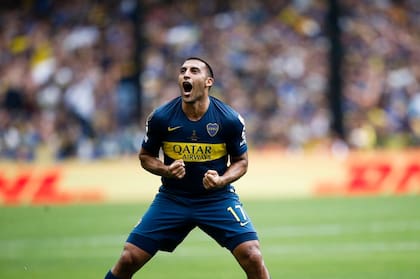 Wanchope abrió la cuenta en la primera final de la Libertadores 2018, disputada en la Bombonera