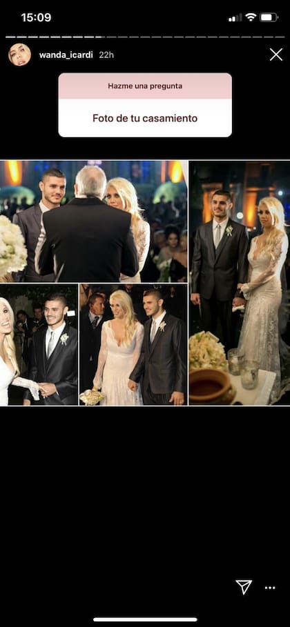 Wanda compartió una foto de su casamiento con Mauro. Crédito: Instagram
