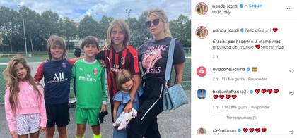 Wanda compartió una foto por el Día de la Madre. Fuente: Instagram
