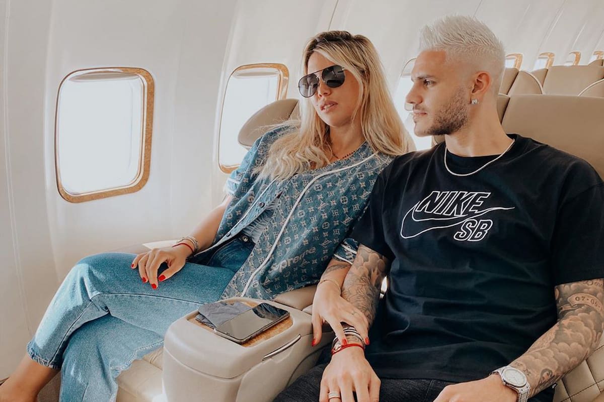 Wanda junto a un platinado Mauro Icardi