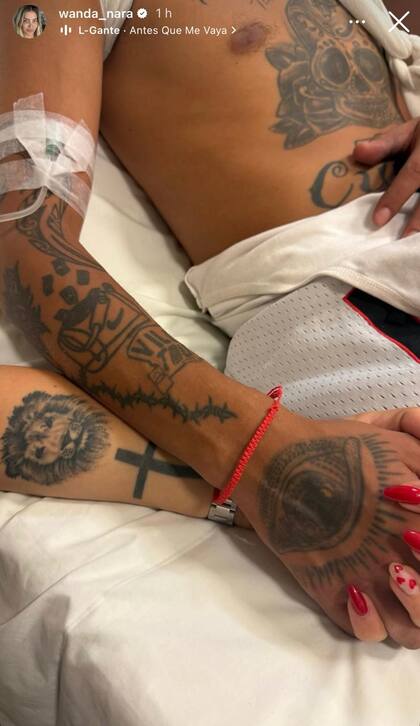 Wanda Nara acompañó a L-Gante durante su internación (Foto: Instagram @wanda_nara)