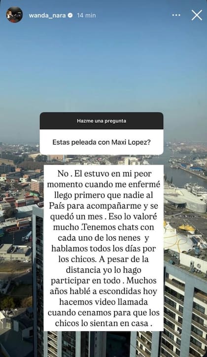 Wanda Nara aseguró que Maxi López la acompañó en su peor momento (Foto: Instagram @wanda_nara)