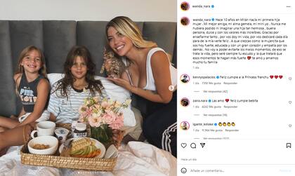 Wanda Nara celebró el cumpleaños de su hija Franecesca (Foto: Instagram @wanda_nara)