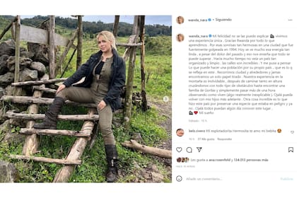 Wanda Nara compartió con sus seguidores una reflexión sobre su viaje por Ruanda