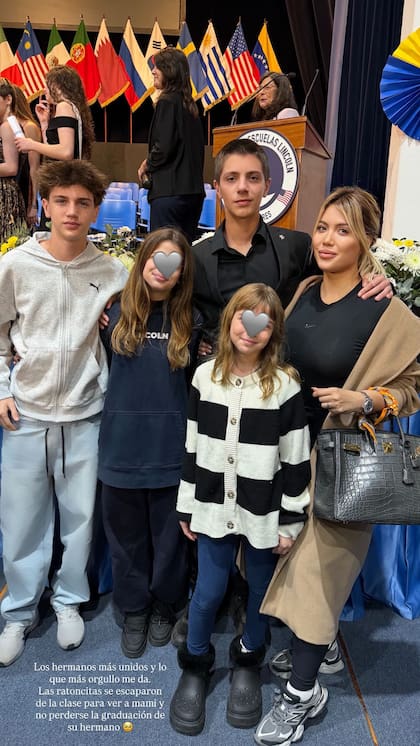 Wanda Nara compartió postales de la graduación de Benedicto, su hijo menor con Maxi López (Foto: Instagram @wanda_nara)