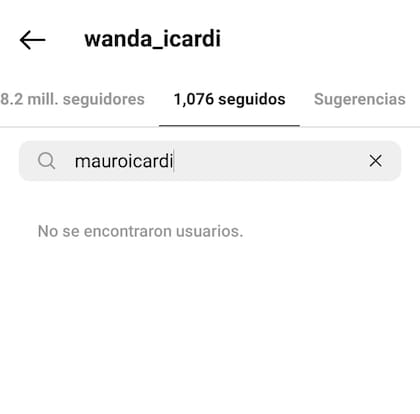 Wanda Nara dejó de seguir a Mauro Icardi en Instagram
