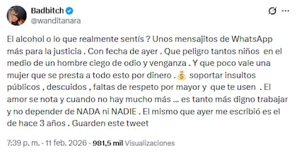 Wanda Nara dijo que Mauro Icardi se contactó con ella y arremetió contra la China Suárez (Foto: X @wanditanara)