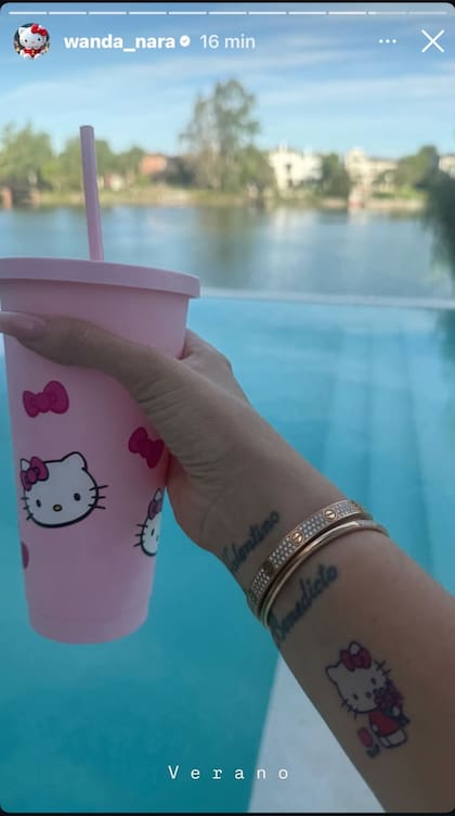 Wanda Nara en Santa Bárbara, con sus hijas