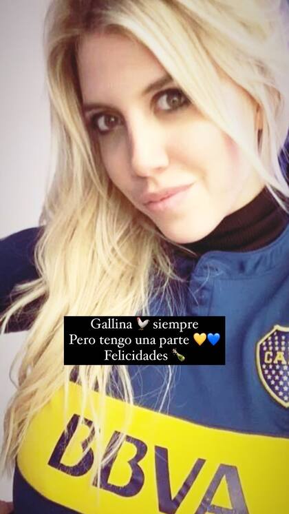 Wanda Nara, hincha de River, felicitó a Boca por su triunfo.