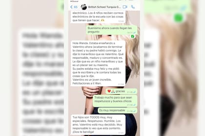 Wanda Nara mostró orgullosa el mensaje que recibió sobre su hijo (Foto Instagram @wanda_nara)