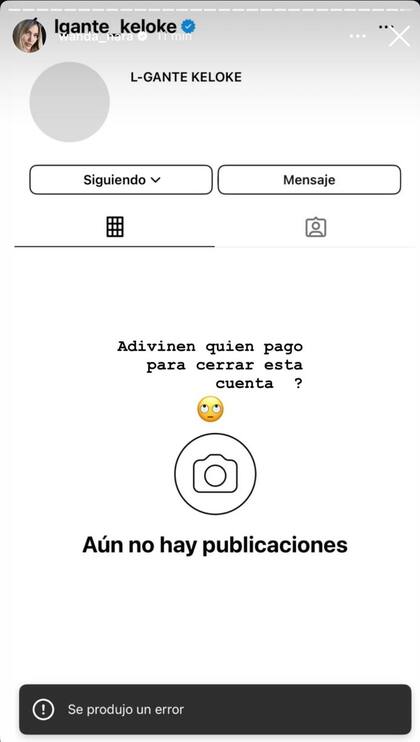 Wanda Nara mostró que volvieron a cerrarle la cuenta de Instagram a L-Gante (Foto: Instagram @wanda_nara)