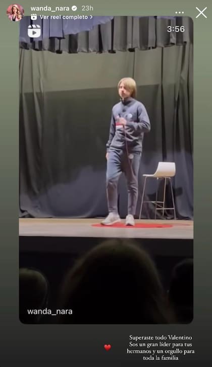 Wanda Nara no pudo ocultar su orgullo ante la charla que brindó su hijo (Foto: Instagram @wanda_nara)