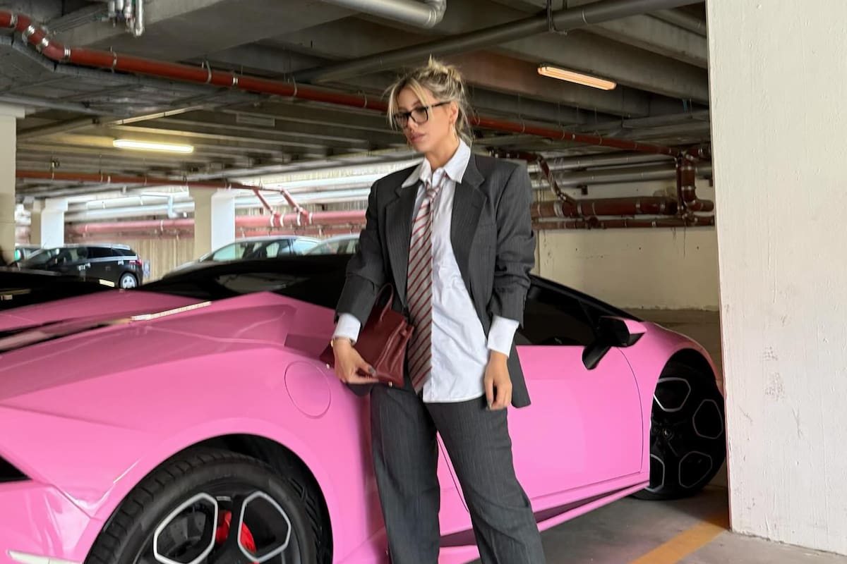Wanda Nara reveló el motivo por el que decidió pintar de rosa el Lamborghini con el que llegó a la audiencia en Milán