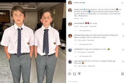 Wanda Nara reveló que tuvo problemas con el nudo de la corbata de sus hijos y hasta aseguró que buscaba tutorías