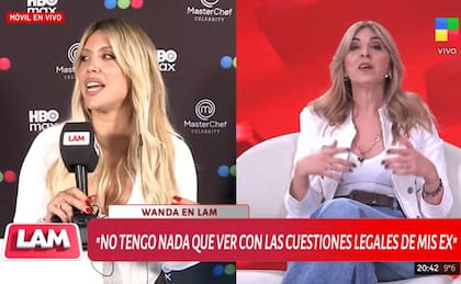 Wanda Nara y Karina Iavícoli protagonizaron un tenso cruce en LAM (Foto: Captura / América TV)