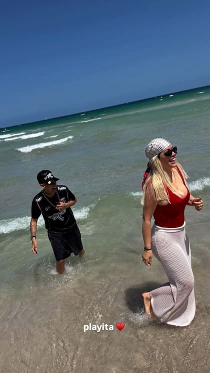 Wanda Nara y L-Gante juntos en Mallorca (Foto: Instagram @wanda_nara)