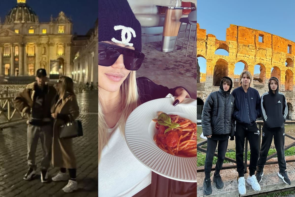 Wanda Nara y L-Gante viajaron a Italia con los tres hijos mayores de la conductora (Foto: Instagram @lgante_keloke / @wanda_nara)