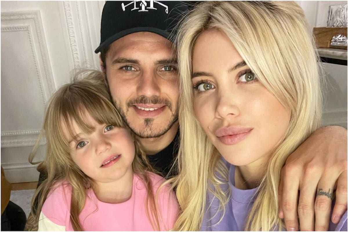 Wanda Nara y Mauro Icardi con Isabella, la más pequeña de sus hijas (Crédito: Instagram/@wanda_nara)
