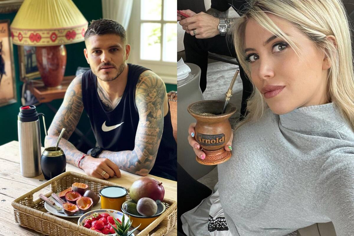 Wanda Nara y Mauro Icardi conservan la costumbre de tomar mate y lo llevan a donde vayan