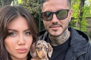 Wanda Nara y Mauro Icardi junto a su perrita Cookie