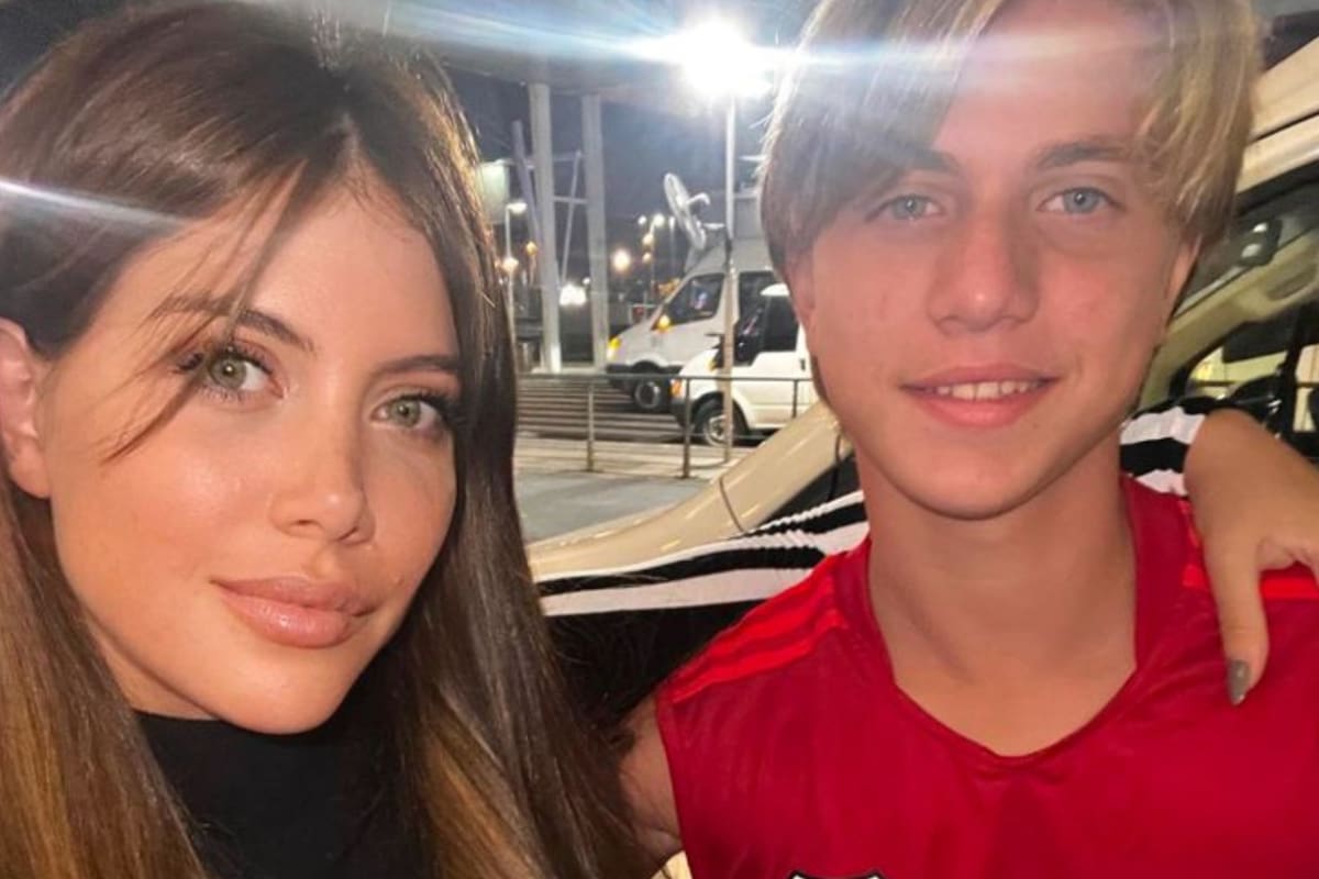 Wanda Nara y su hijo mayor, Valentino, que hoy se sometió a una cirugía programada