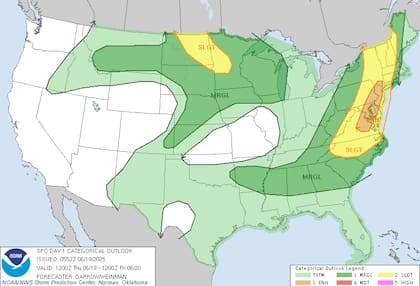 Washington D.C. bajo amenaza: El Servicio Meteorológico Nacional prevé tormentas severas este jueves en la capital y sus alrededores, con ráfagas de hasta 100 km/h, granizo y posibles tornados aislados