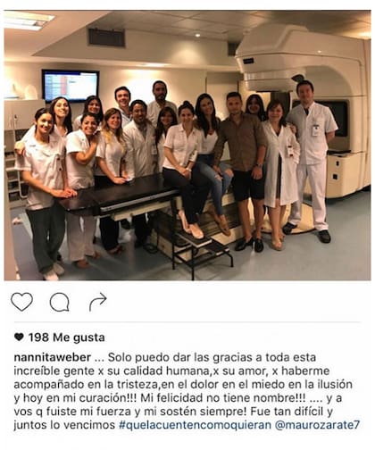Weber compartió su alegría en su cuenta de Instagram