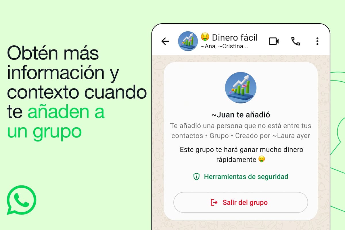 WhatsApp ahora mostrará una tarjeta con información sobre el grupo al que nos han invitado, para que tengamos más elementos para decidir si nos sumamos o no