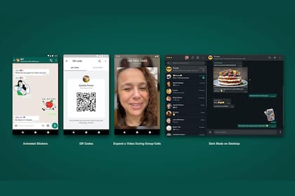 WhatsApp anunció varios cambios en la aplicación de chat, que ahora cuenta con stickers animados, un sistema basado en códigos QR para sumar contactos y mejoras en la vista de las videollamadas grupales