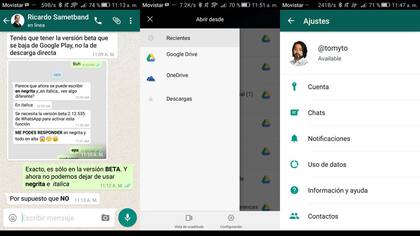 WhatsApp sumará textos en negrita e itálica, nuevas opciones para adjuntar PDF y una pantalla de configuración renovada en la próxima versión de la aplicación