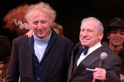 Wilder y Brooks en el estreno del musical Young Frankenstein en Broadway, en noviembre de 2007