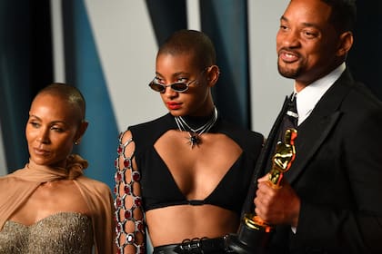 Will Smith junto a su hija, Willow, y su esposa, Jada Pinkett Smith