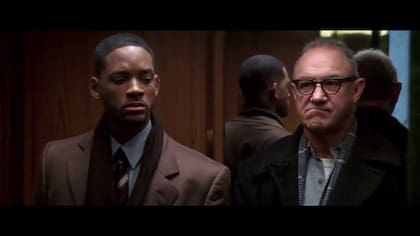 Will Smith y Gen Hackman en Enemigo público