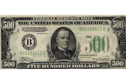 William McKinley está en el billete de 500 dólares