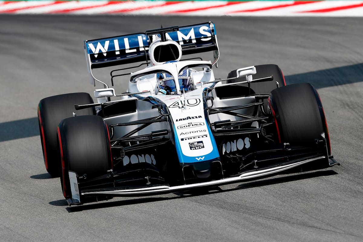 Williams Israeli test driver Roy Nissany steers his car during the first practice session at the Circuit de Catalunya in Montmelo near Barcelona on August 14, 2020 ahead of the Spanish F1 Grand Prix