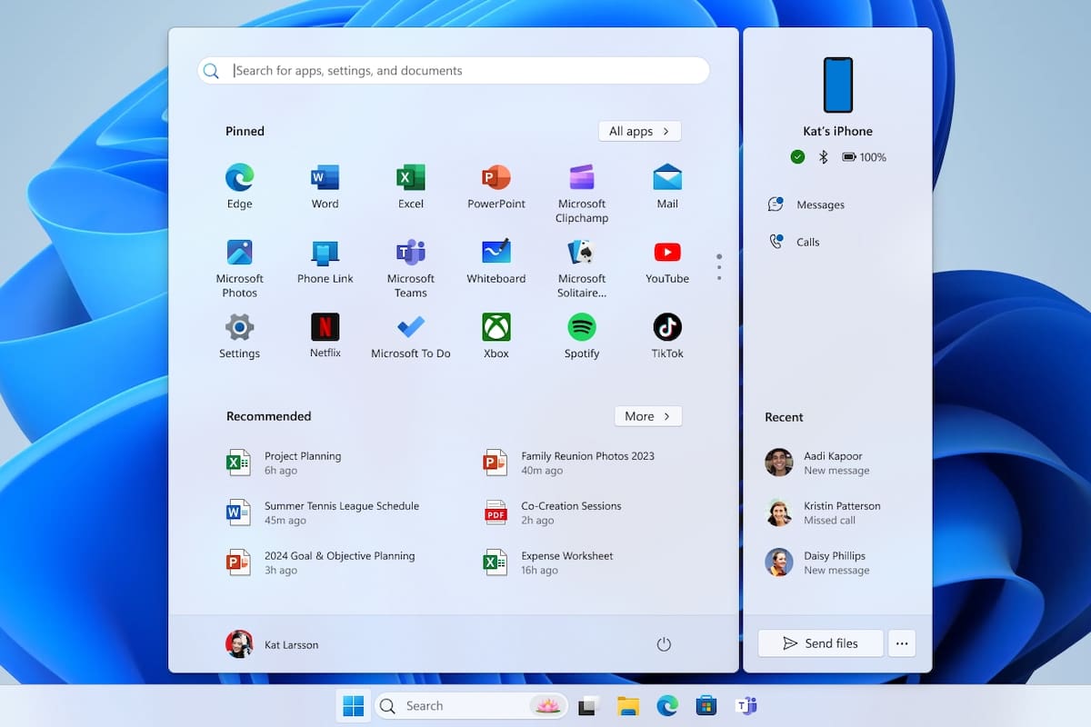 Windows 11 ahora permitirá vincular a un iPhone o un Android para gestionar las notificaciones, compartir archivos y más