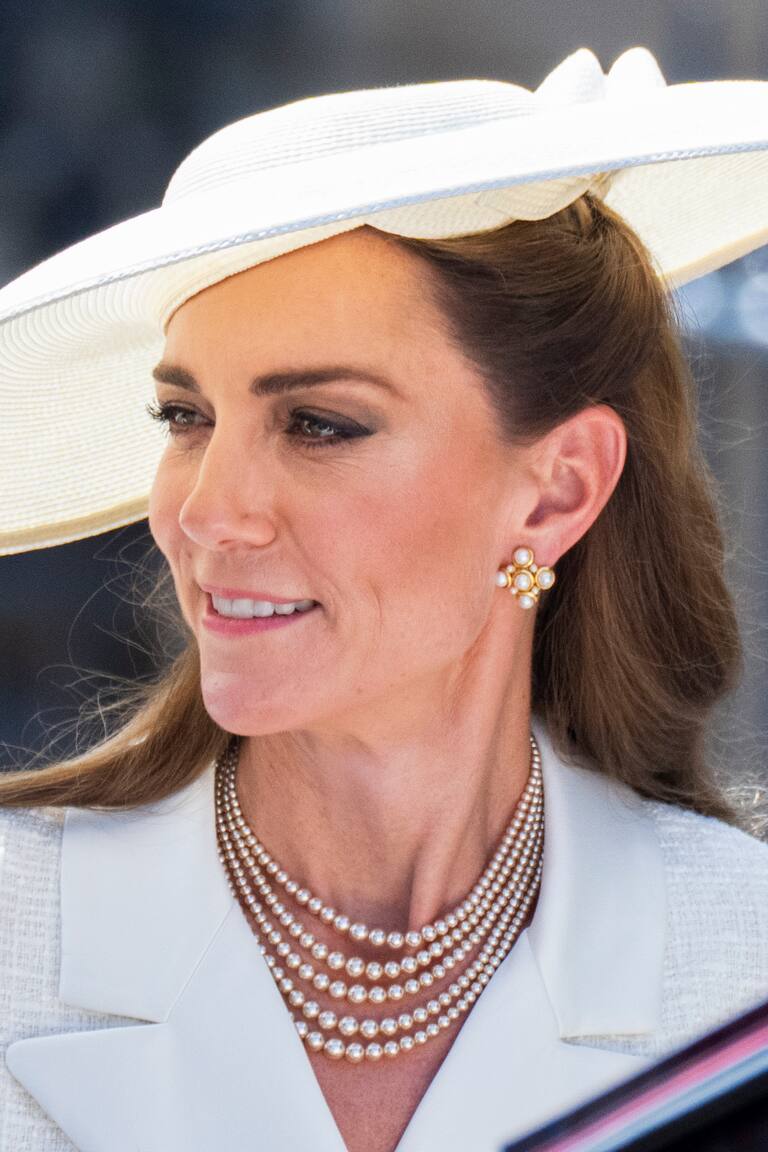 WINDSOR, ENGLAND - JUNE 16: Catherine, Princess of Wales attends the Order of the Garter service at St. George's Chapel, Windsor Castle on June 16, 2025 in Windsor, England. (Photo by Mark Cuthbert/UK Press via Getty Images)
